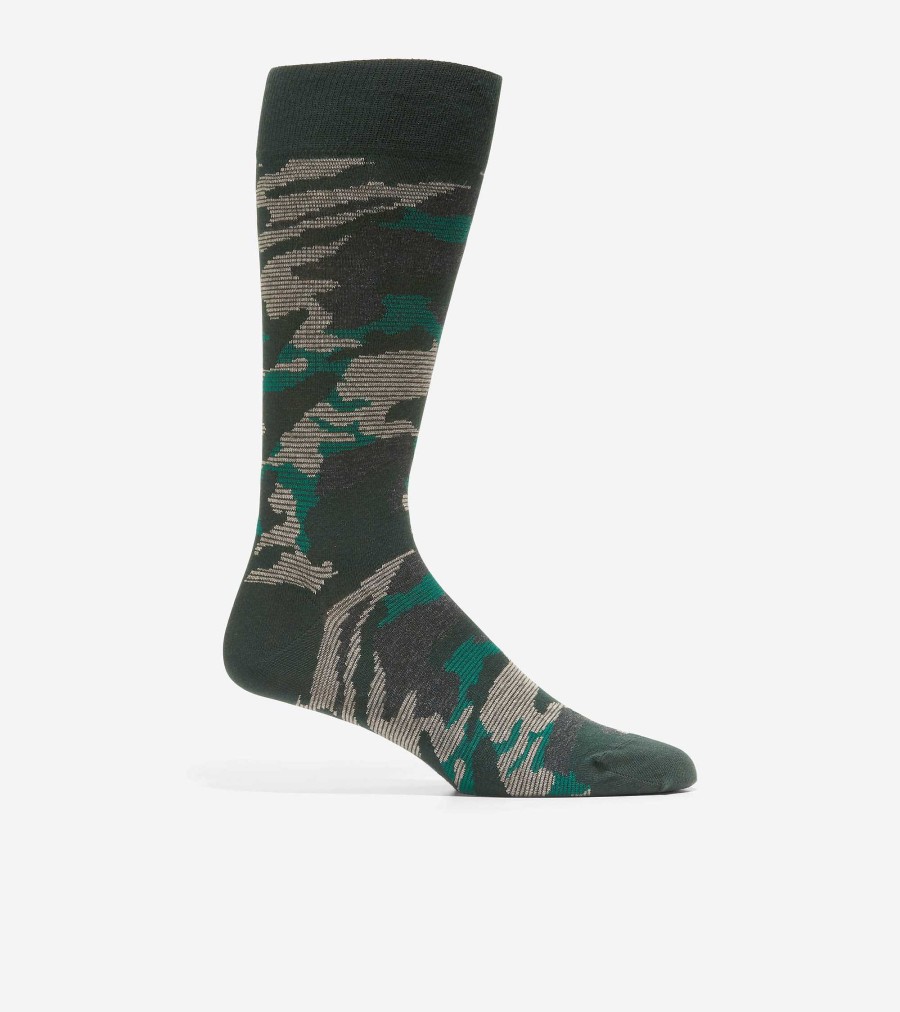 Men Cole Haan Socks | Men'S Modern Camo Crew Socks Green