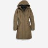 Women Cole Haan Jackets & Coats | Women'S Water Resistant Stretch Twill Parka Light Olive