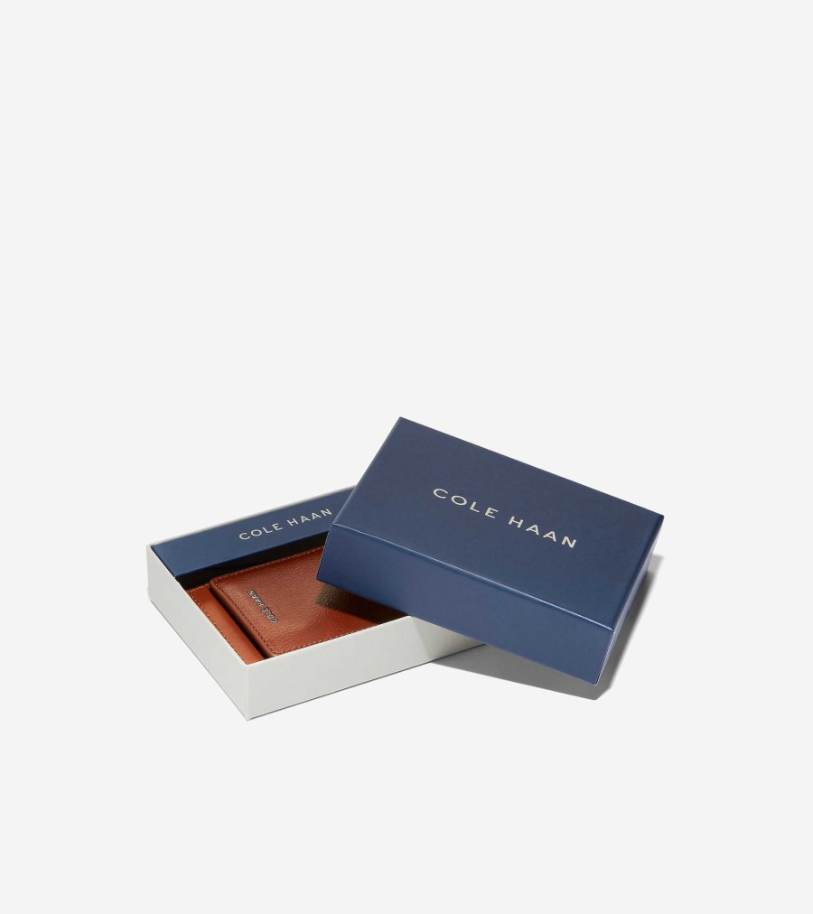 Men Cole Haan Wallets | Boxshine Magnetic Wallet Cognac