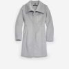 Women Cole Haan Jackets & Coats | Women'S Convertible Collar Button-Up Coat Light Grey