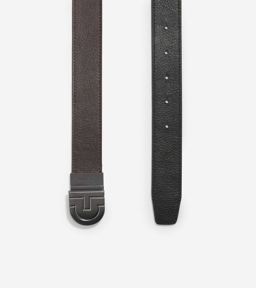 Men Cole Haan Belts | Ch Logo Reversible 32Mm Belt Brown-Black