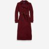 Women Cole Haan Jackets & Coats | Women'S Flared Trench Coat Bordeaux