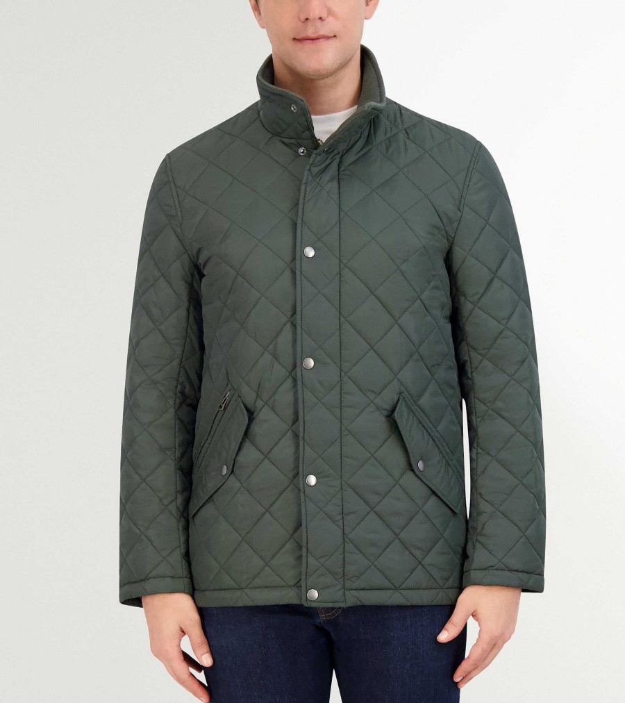 Men Cole Haan Coats & Jackets | Quilted Barn Jacket Dark Green