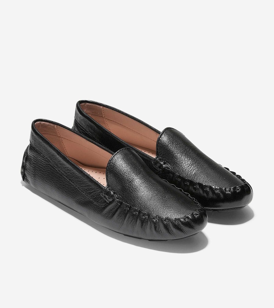 Women Cole Haan Loafers & Drivers | Women'S Evelyn Driver Black Leather