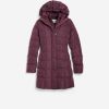 Women Cole Haan Jackets & Coats | Women'S 32" Signature Hooded Taffeta Down Coat Merlot