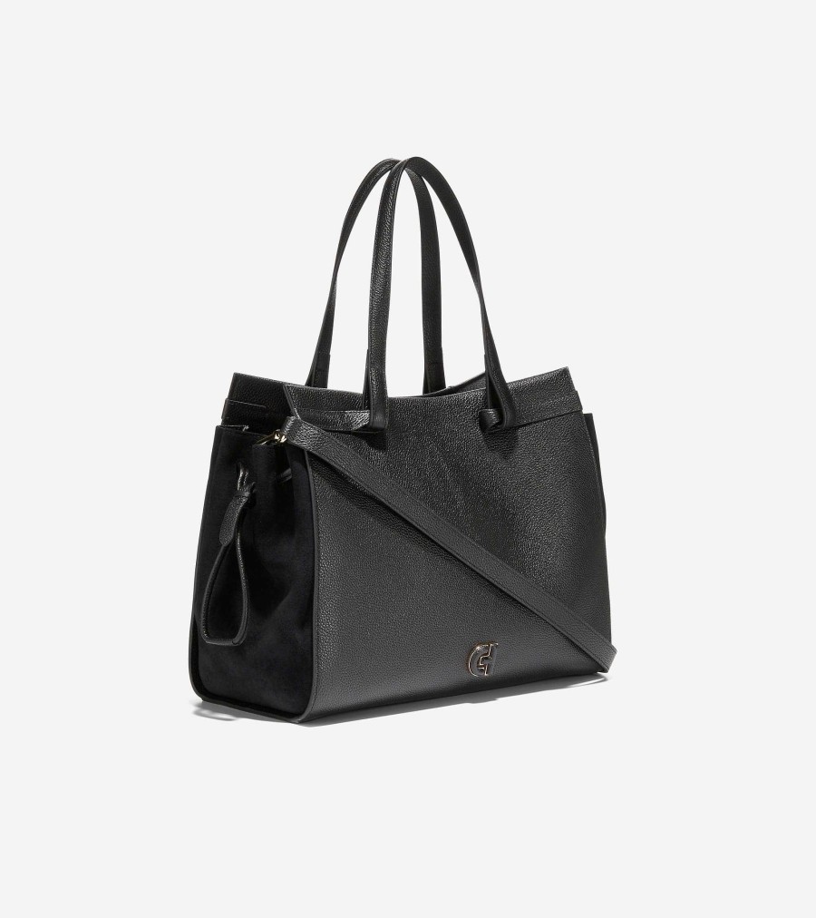 Women Cole Haan Shoulder Bags | Grand Ambition Side-Cinch Satchel Black