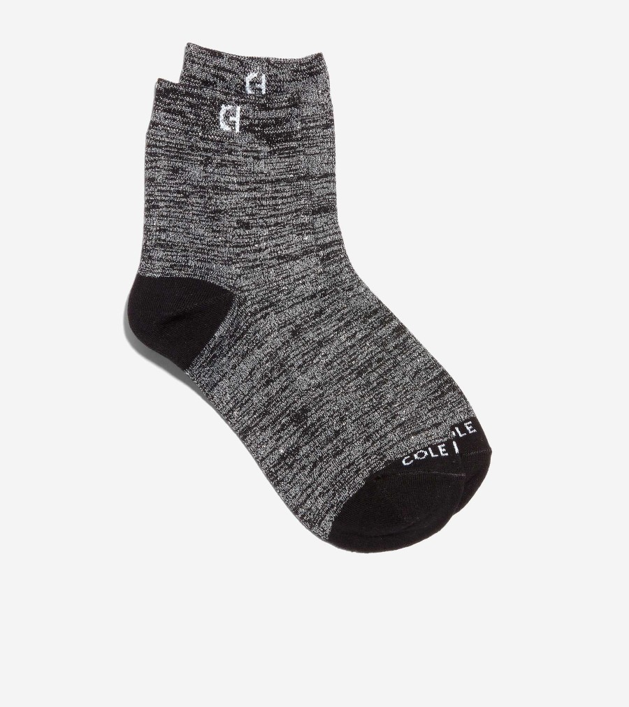 Women Cole Haan Socks | Metallic Crew Socks Black