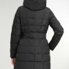 Women Cole Haan Jackets & Coats | Women'S 32" Signature Hooded Taffeta Down Coat Black