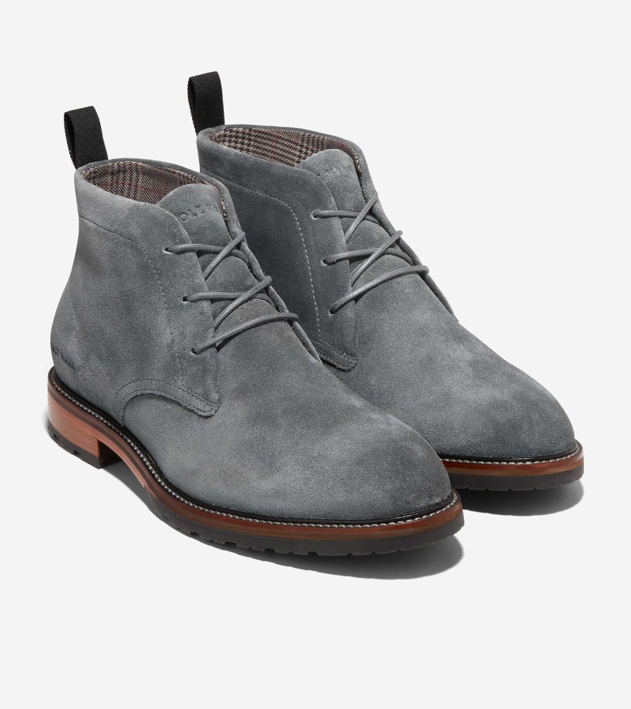 Men Cole Haan Boots | Men'S Berkshire Lug Sole Chukka Boots Turbulence Suede-Natural