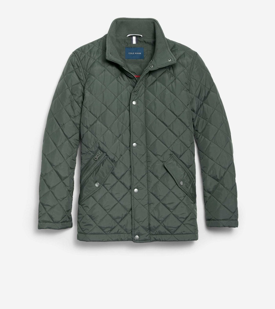 Men Cole Haan Coats & Jackets | Quilted Barn Jacket Dark Green