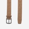 Men Cole Haan Belts | 32Mm Suede Belt Taupe