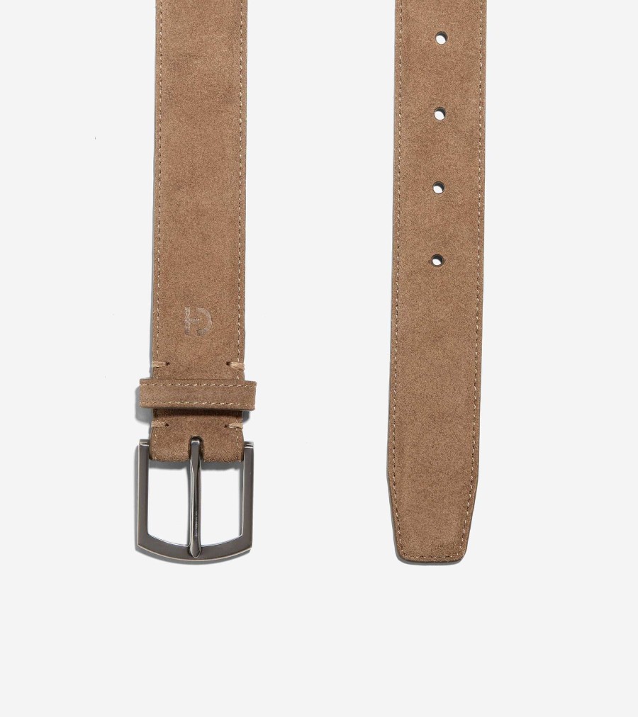 Men Cole Haan Belts | 32Mm Suede Belt Taupe