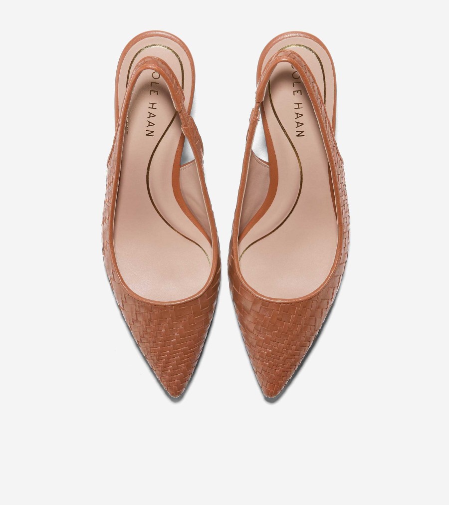 Women Cole Haan Dress Shoes | Women'S Vandam Sling Back Pump Pecan