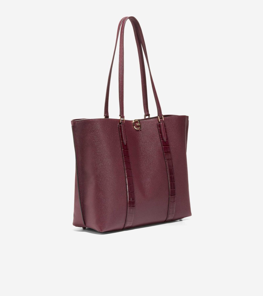 Women Cole Haan Tote Bags | Essential Tote Bloodstone-Bloodstone Croc