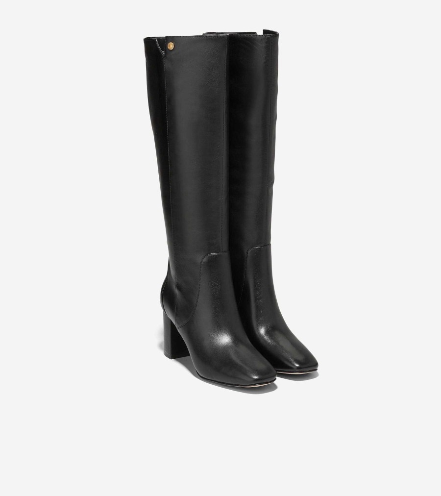 Women Cole Haan Boots | Women'S Chrystie Square Toe Tall Boot Black