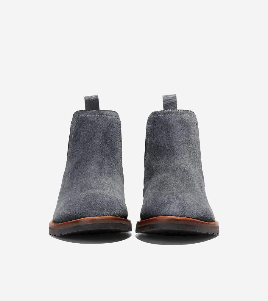 Men Cole Haan Boots | Men'S Berkshire Lug Chelsea Boots Turbulence Suede-Natural