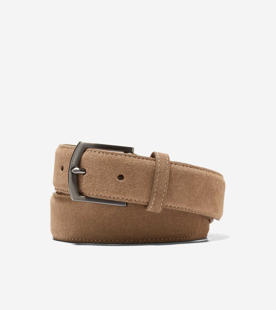 Men Cole Haan Belts | 32Mm Suede Belt Taupe