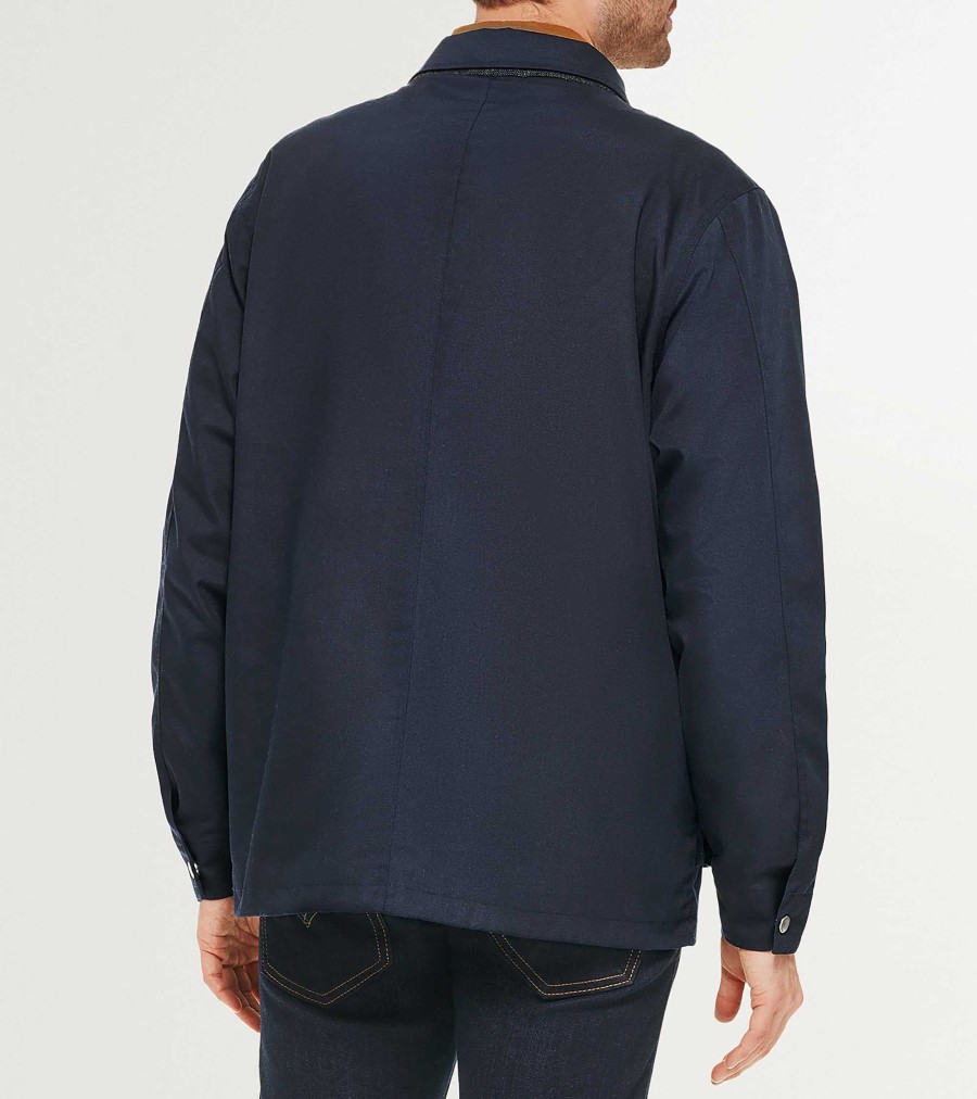 Men Cole Haan Coats & Jackets | Men'S Rain Jacket Navy