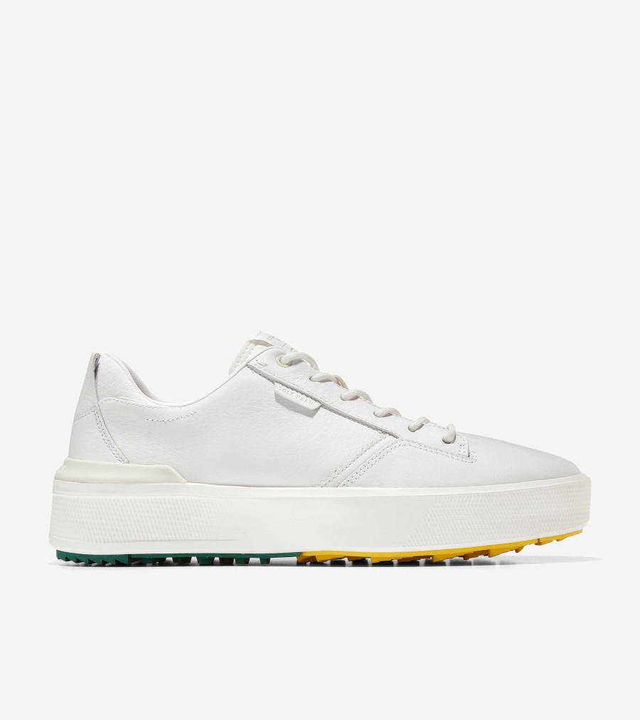 Men Cole Haan Golf Shoes | Men'S Grandpr Crew Golf Shoe White Leather-Aventurine-White