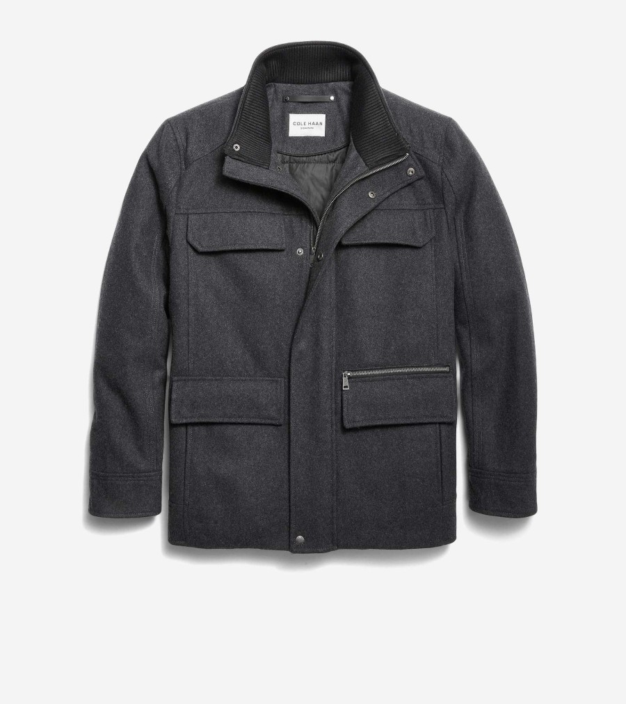 Men Cole Haan Coats & Jackets | Men'S M65 Field Jacket Charcoal