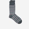 Men Cole Haan Socks | All Over Striped Dress Crew Socks Dark Grey Heather