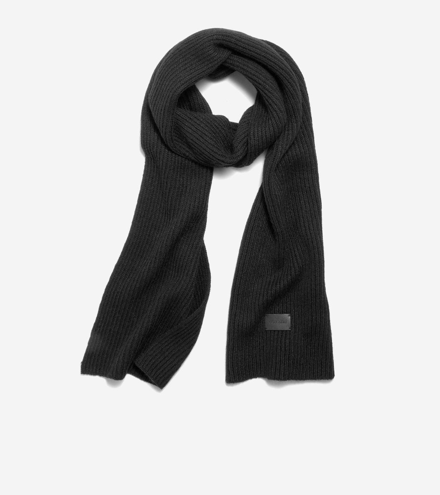 Women Cole Haan Hats, Gloves, & Scarves | Cardigan Stitch Scarf Caviar