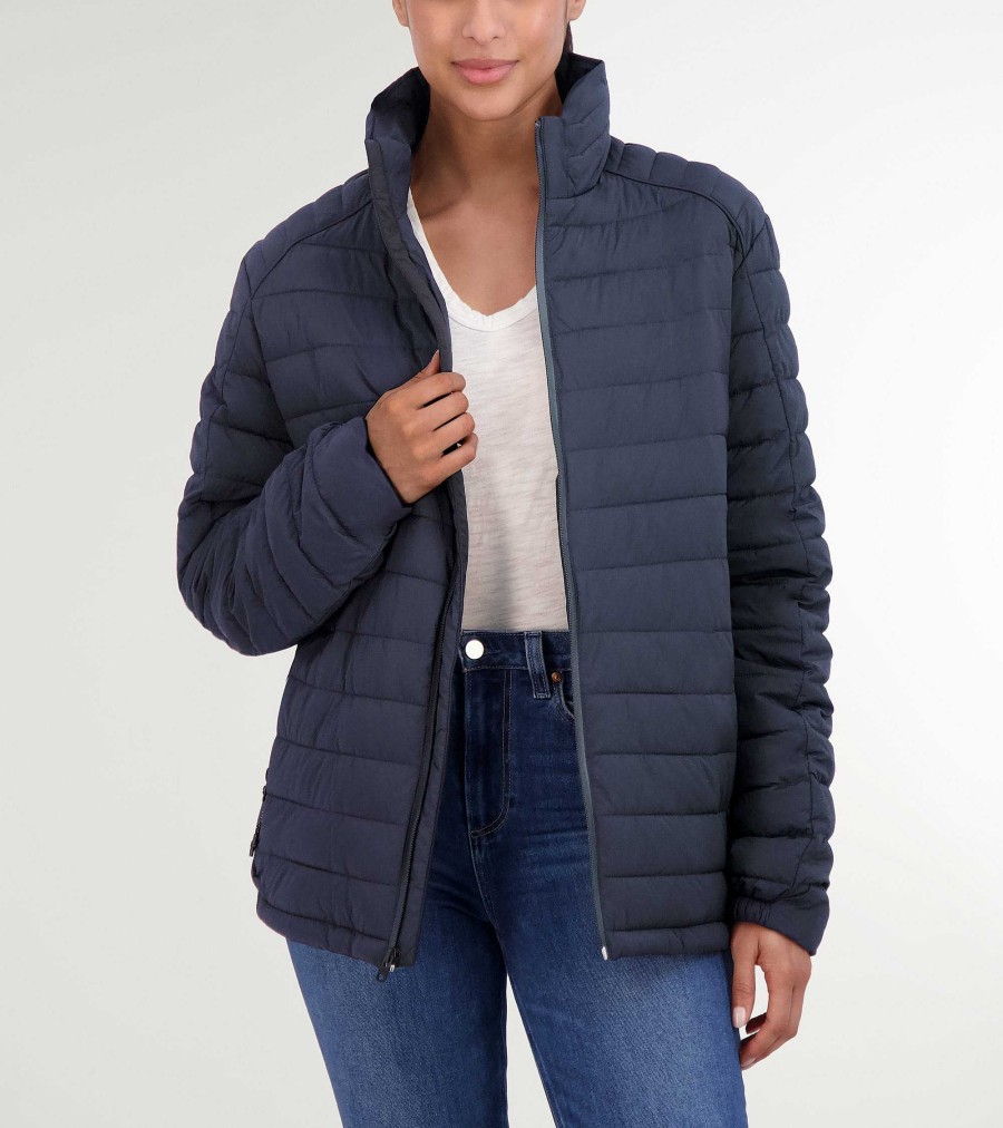 Men Cole Haan Coats & Jackets | Men'S Quilt Jacket Navy