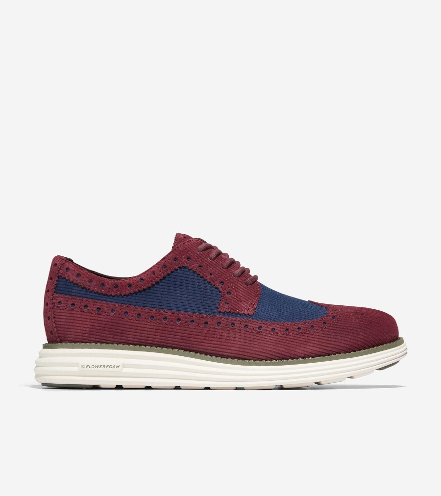 Men Cole Haan Oxfords | Men'S Riginalgrand Remastered Longwing Oxford Bloodstone-Evening Blue-Ivory