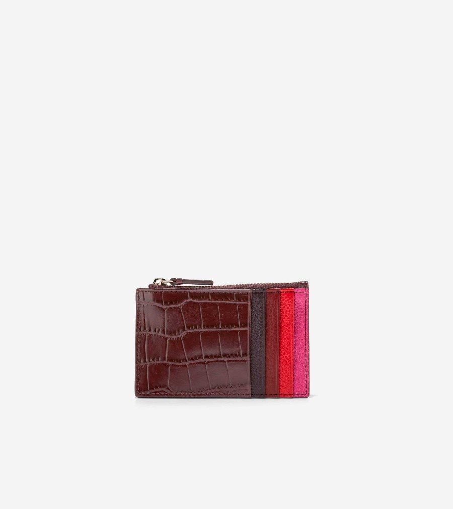 Women Cole Haan Wallets & Wristlets | Card Case With Zip Bloodstone