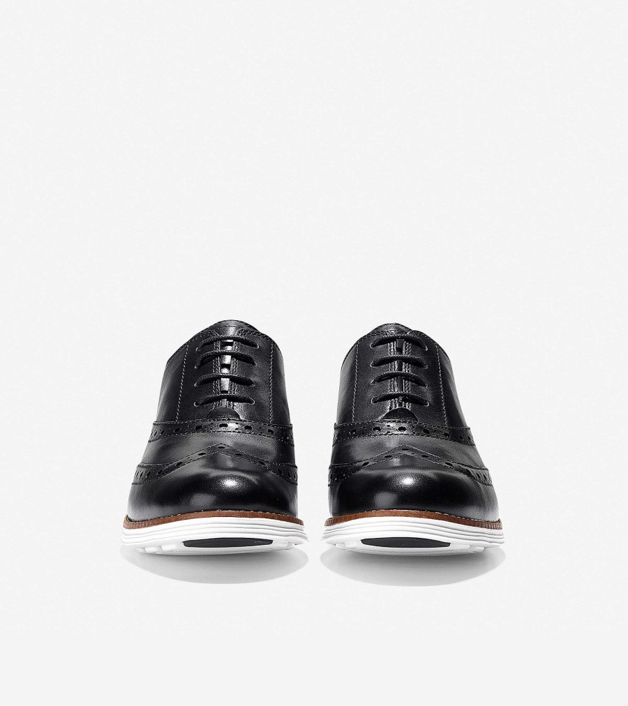 Women Cole Haan Oxfords | Women'S Riginalgrand Wingtip Oxfords Black-Optic White