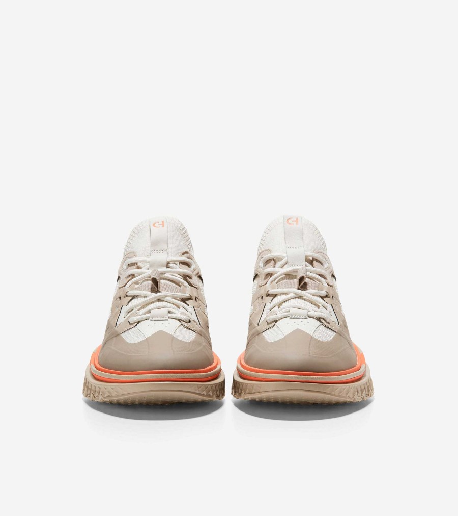 Men Cole Haan Sneakers | Men'S 5.Zer Grand Wrk Sneaker Silver Birch-Cobblestone-Scarlett Orange