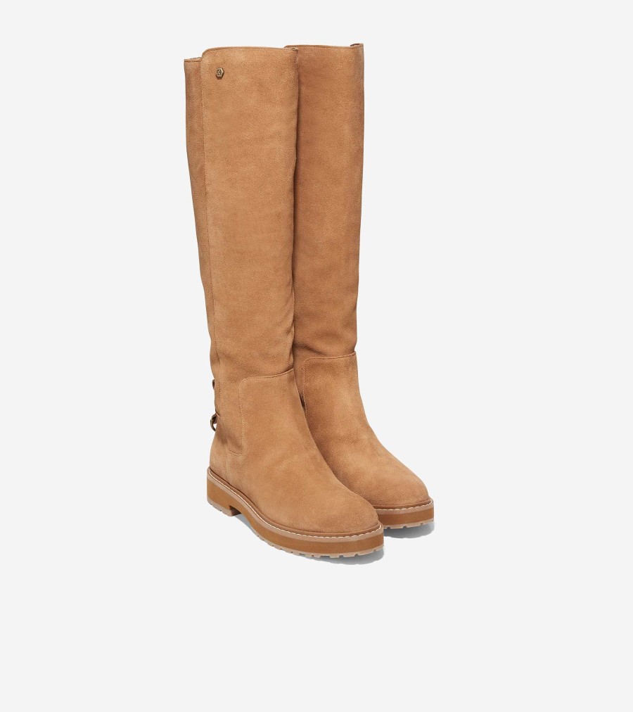 Women Cole Haan Boots | Women'S Greenwich Tall Boot Golden Honey-Antique Brass