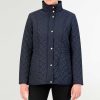 Women Cole Haan Jackets & Coats | Women'S Signature Quilted Classic Jacket Dark Navy Blue