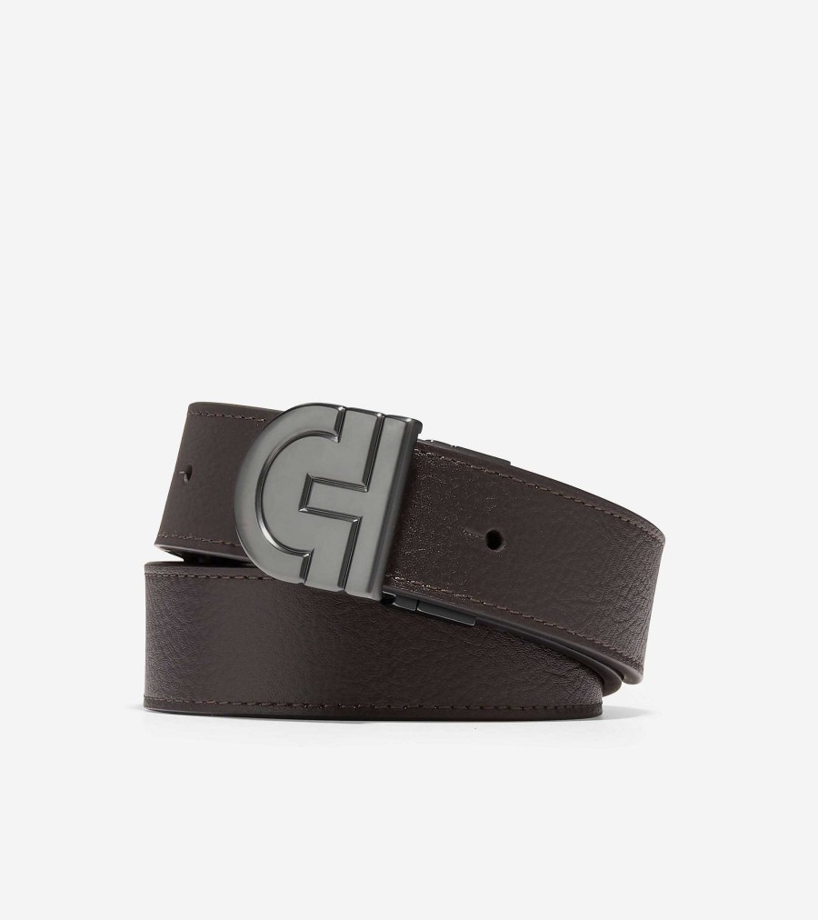 Men Cole Haan Belts | Ch Logo Reversible 32Mm Belt Brown-Black